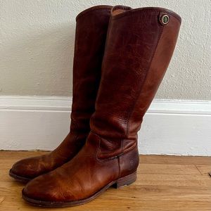Frye Melissa Button 2 Knee High Boot in Cognac